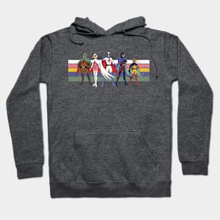 Battle of the  planets Gatachaman  G  Force Retro Colour Stripe Hoodie